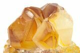 Lustrous Calcite Cluster with Hematite - China #323431-2